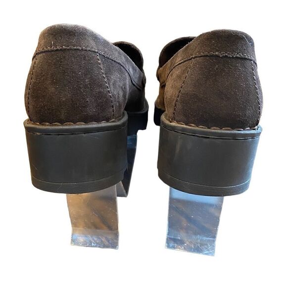 Born Carrera Suede Loafer Brown Platform 10M - Picture 4 of 9